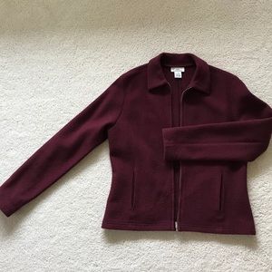 Maroon wool zip jacket